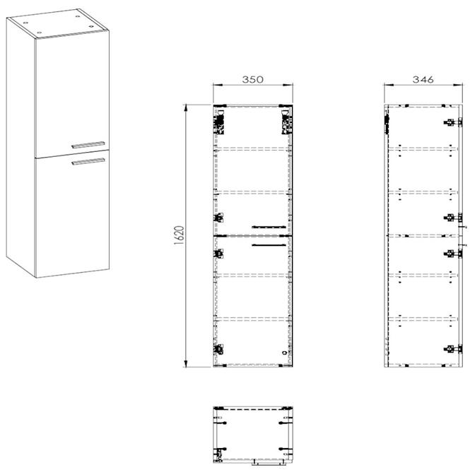 Hochschrank Royal 35 2d white dsm