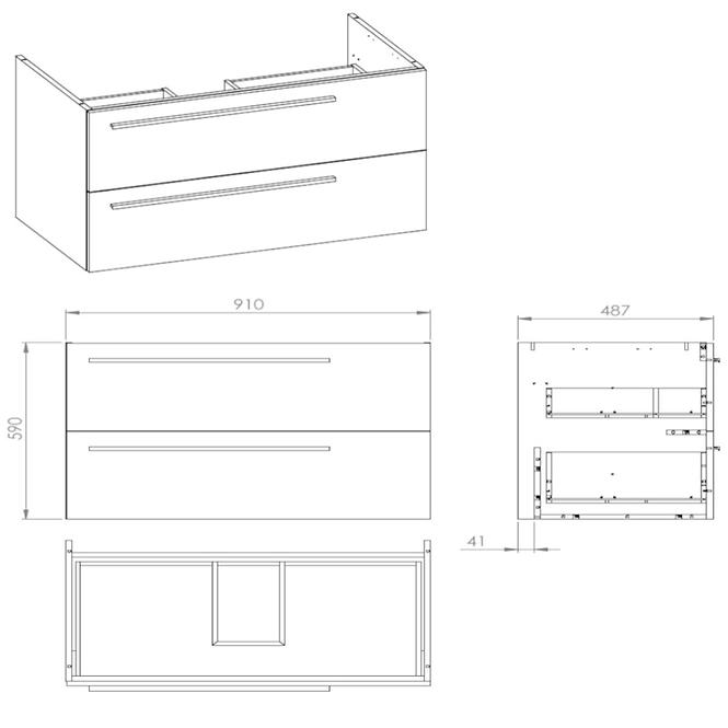 Schrank Royal 90 2s white dsm