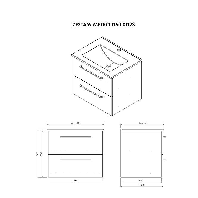 Zusammenstellung Metro D60 0D2S Eiche Trüffel