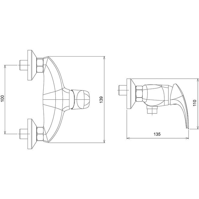Wand Duscharmatur METALIA 57 57065/1,0