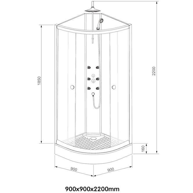 Duschkabine mit Hydromassage K-391B