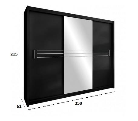 Schrank Havana 250cm Schwarz