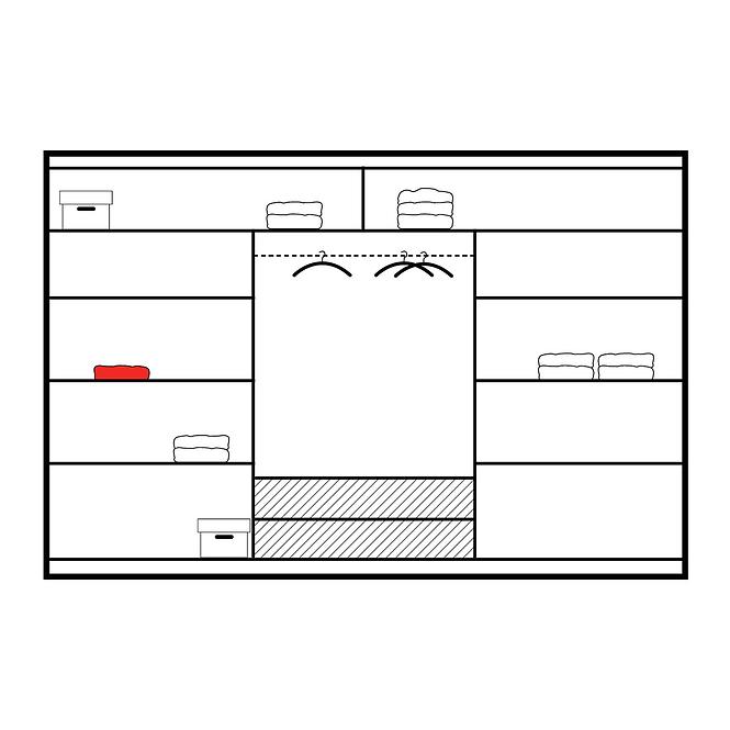 Schrank Havana 250cm Schwarz