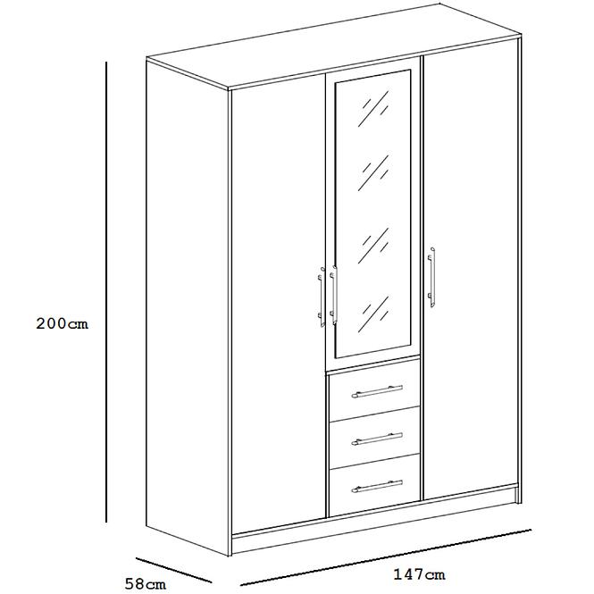 Schrank Bali 147cm Weiß