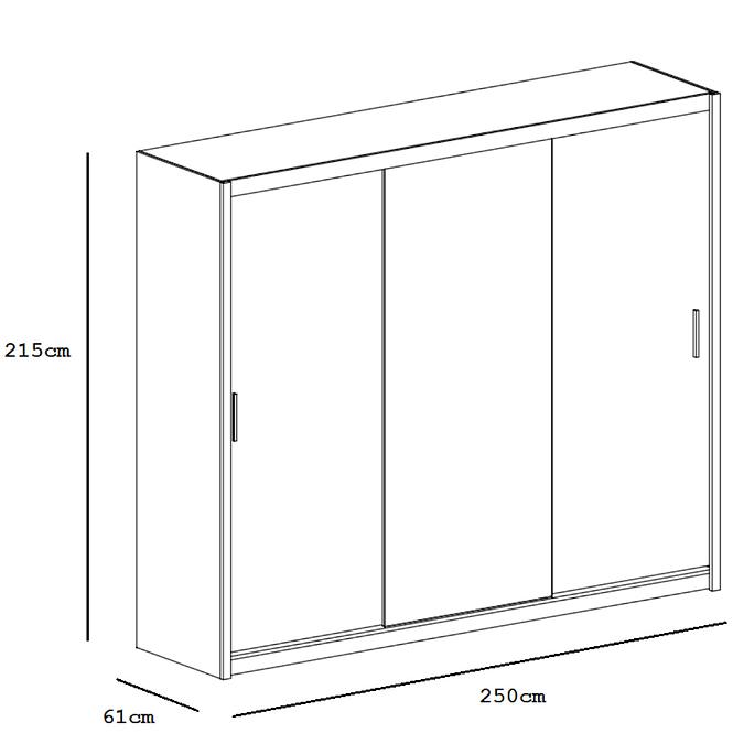 Schrank Lizbona 250cm Eiche Sonoma 