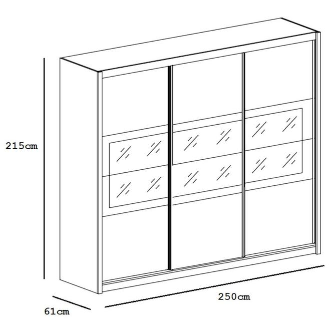 Schrank Salwador 250cm Country Grey