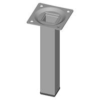 Möbelfuß eckig  25x25x150 mm, weißes Aluminium