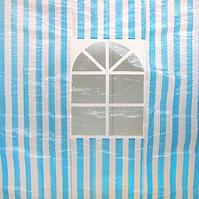 Gartenpavillon Seitenteil mit Fenster PE weiß/blau