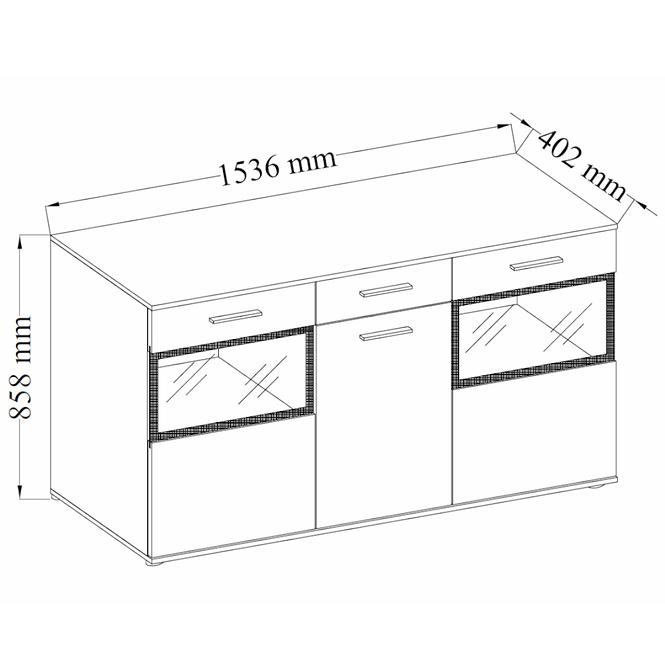 Kommode Rumba 165cm Eiche Lefkas