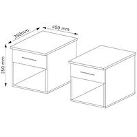 Nachttisch Como 45cm Weiß 2st