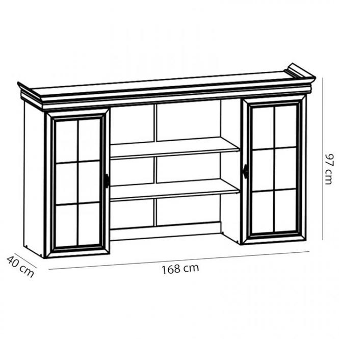 Vitrine  Kora 168cm Weiß, KN5