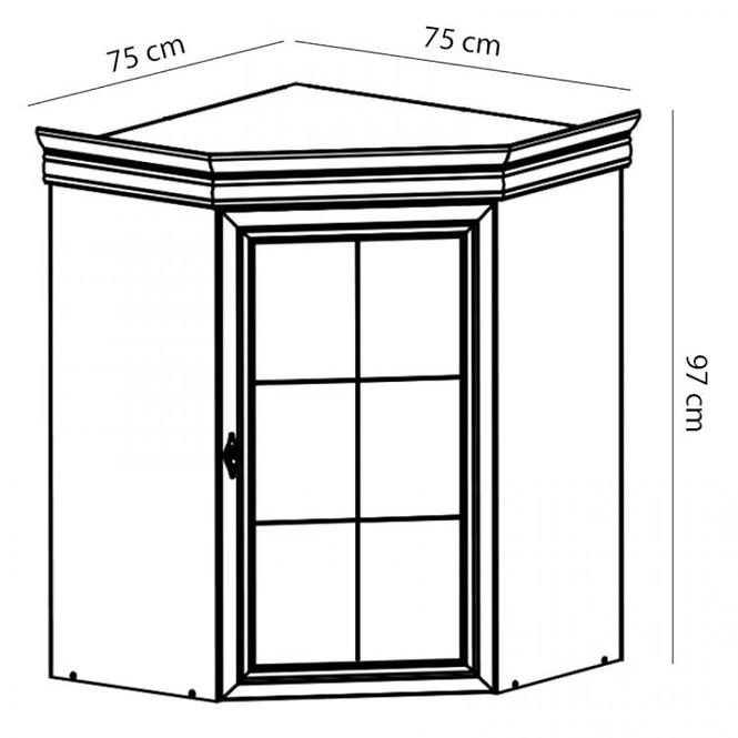 Vitrine  Kora 75cm Weiß, KNN1