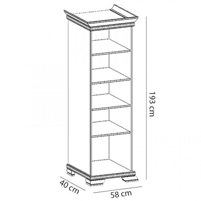 Vitrine Kora 58cm Weiß, KRW1