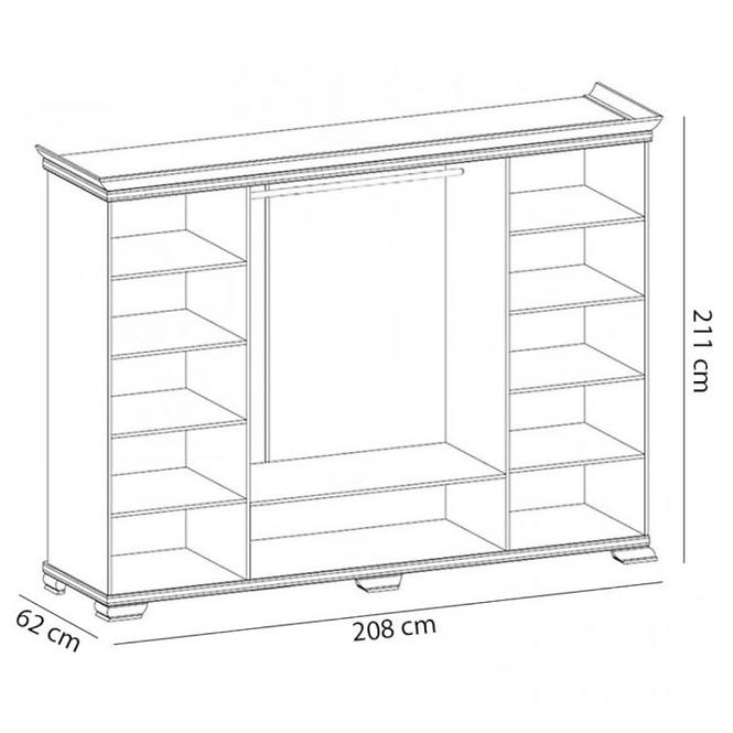 Schrank Kora 208cm Weiß, KS3