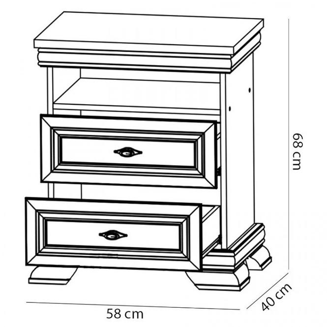 Nachttisch Kora 58cm Weiß, KSN 