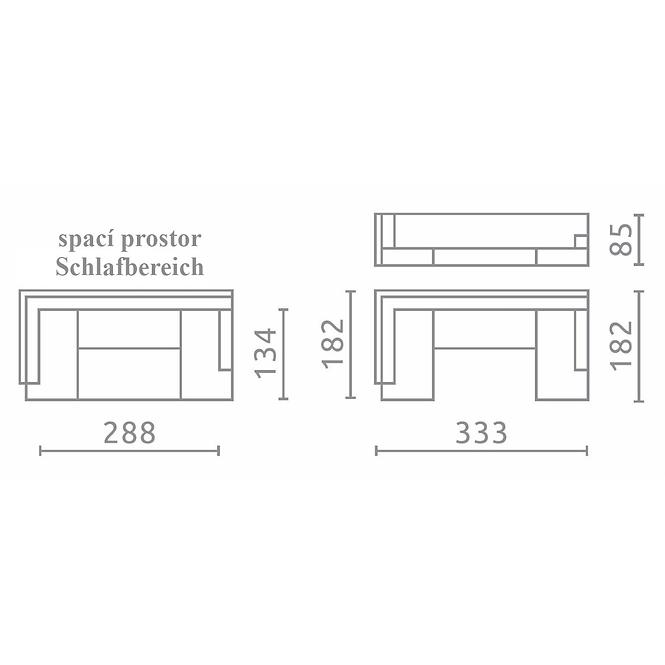 Ecksofa Link I R madryt 195 + orinoco 96