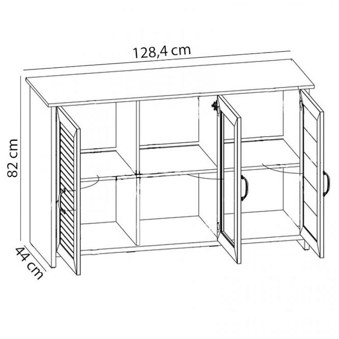 Kommode Orient 128,4cm Weiß, K3DS