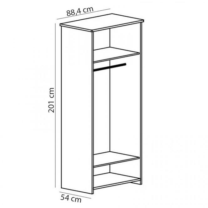 Schrank Orient 88,4cm Weiß, S2D