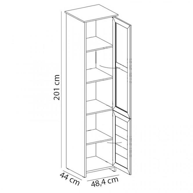 Vitrine Orient 48,4cm Weiß, W1DS