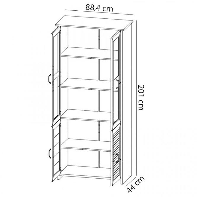 Vitrine Orient 88,4cm Weiß, W2DS