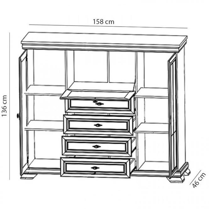 Vitrine Kora 158cm Eiche Canyon, KK7