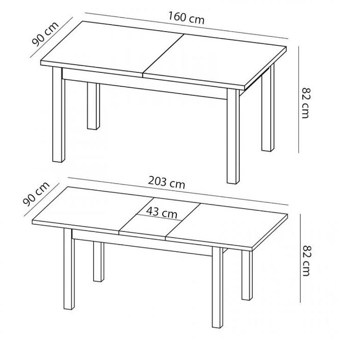 Tisch Kora 160x90 Samoa King, ST