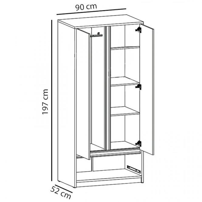 Schrank Mati 89cm Kiefer Andersen/Congo, S2D