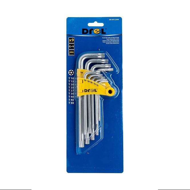Torx-Schlüsselsatz mit Loch, verlängert CRV; T10-50 ; 9 Stk.