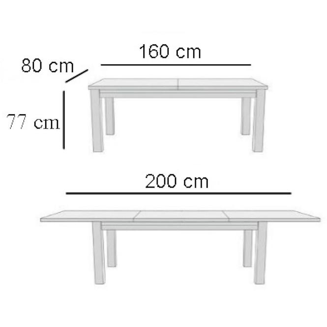 Tisch 160x80+40 Helle Nuß