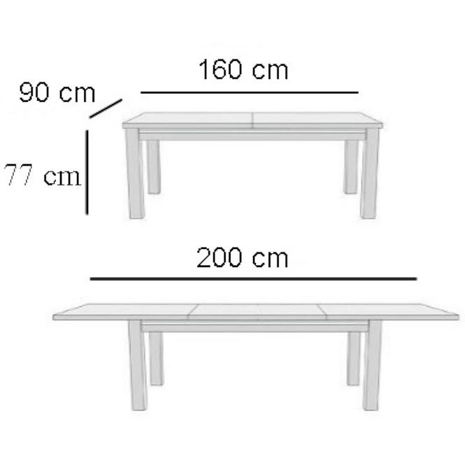 Tisch 160x90+40 Helle Nuß