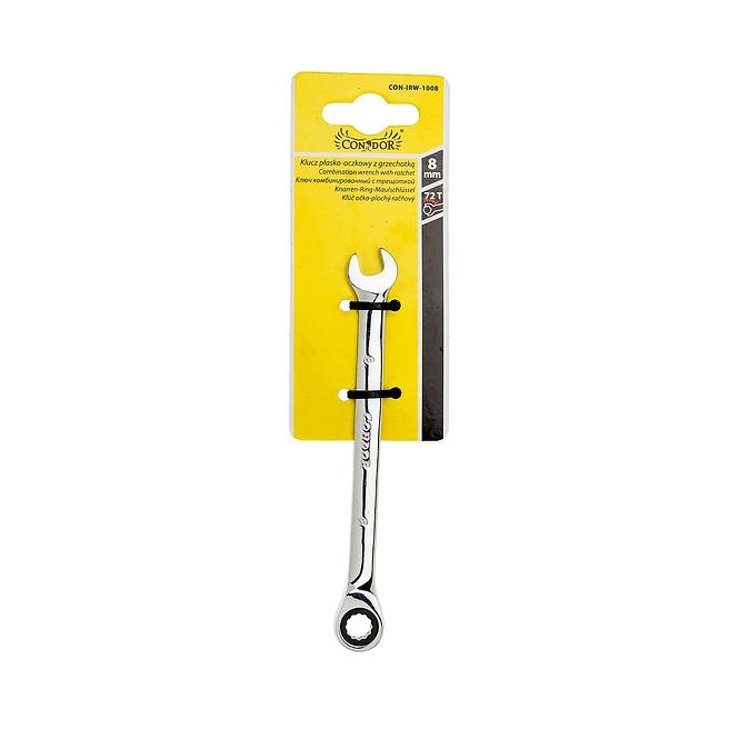 Flach-Ringschlüssel mit Ratsche 8 mm, 72T CON-IRW-1008
