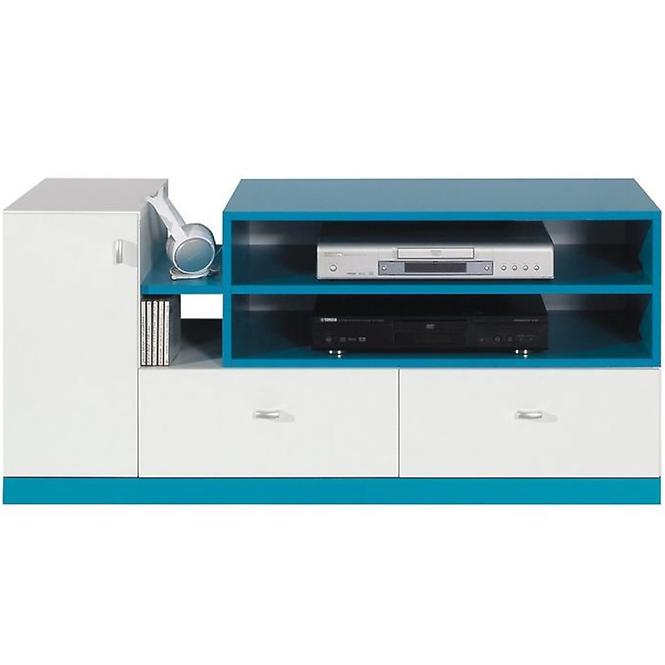 Tv Tisch Mobi 120cm Weiß/ türkis