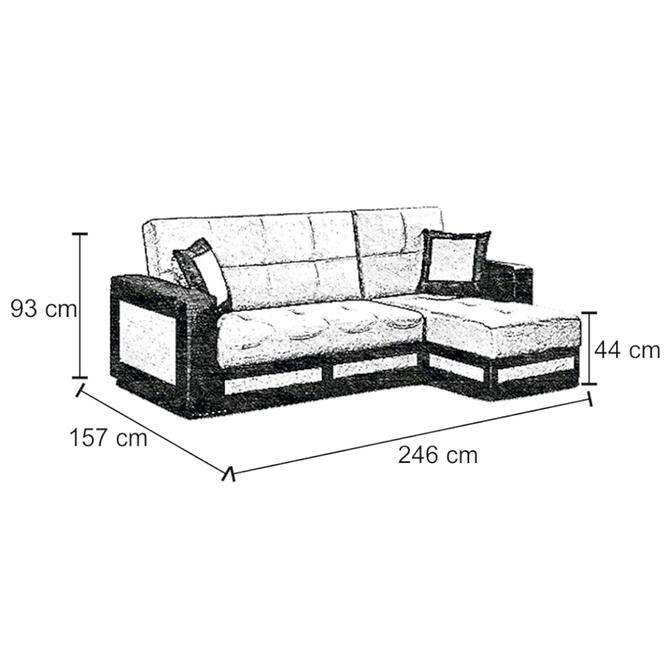 Ecksofa Madras U madryt 195/Malmo 90