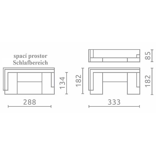 Ecksofa Link I L madryt 120 + orinoco 23