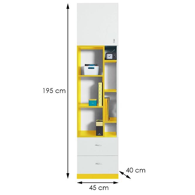 Regal Mobi 45cm Weiß/Gelb