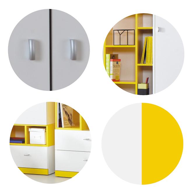 Schreibtisch Mobi 130cm Weiß/Gelb