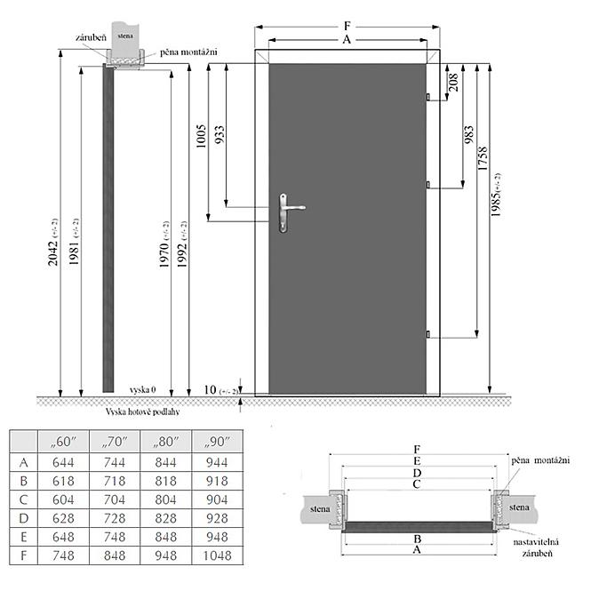 Innentür Trio 3*3 80R Sonoma Eiche