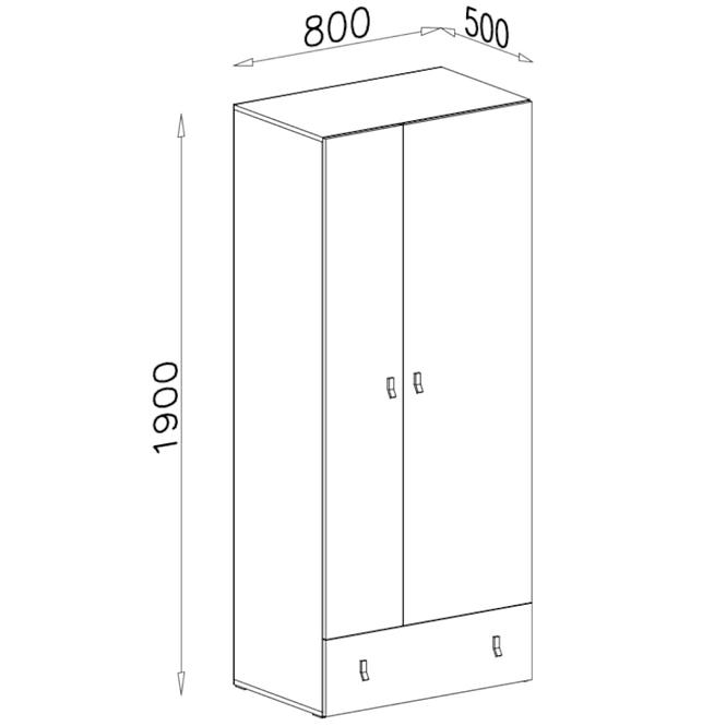 Schrank Planet 80cm Weiß/Eiche/Türkis