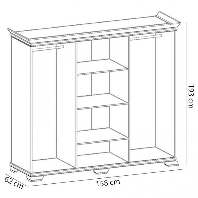 Schrank Kora 158cm Weiß, KS2