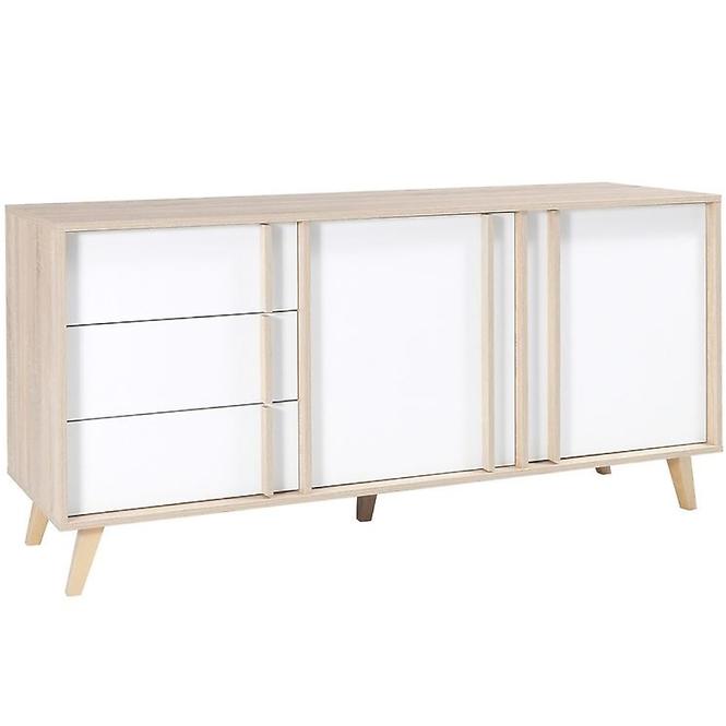 Kommode Malmo 165cm Eiche Sonoma/Weiß