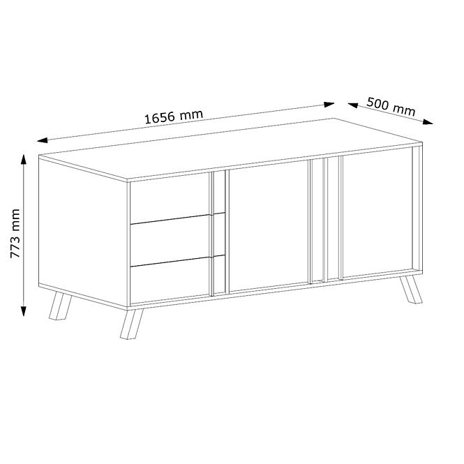 Kommode Malmo 165cm Eiche Sonoma/Weiß