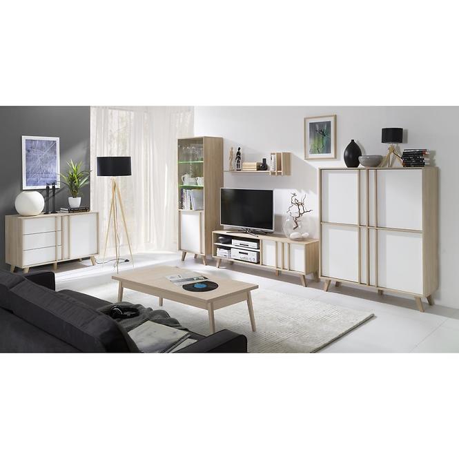 Kommode Malmo 165cm Eiche Sonoma/Weiß