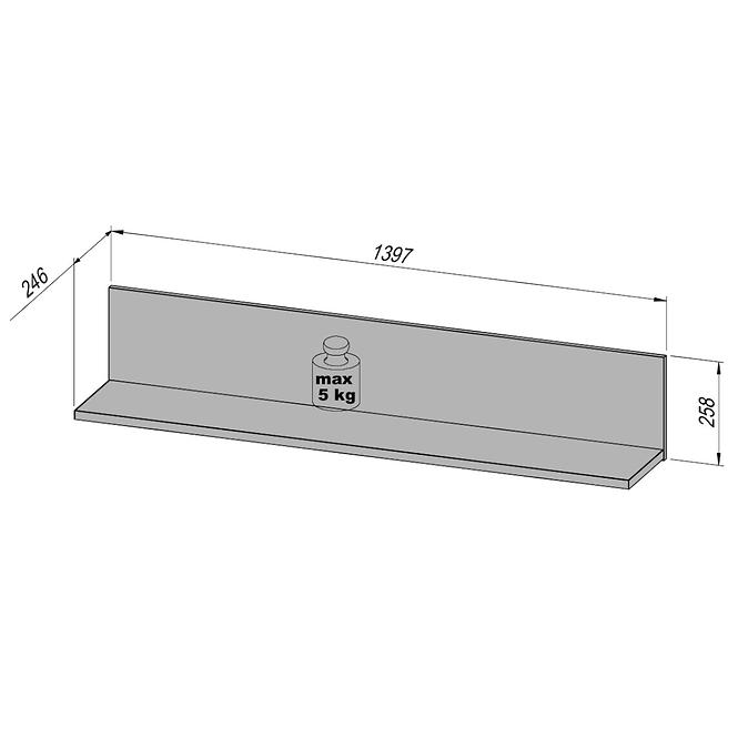 Regal Libelle 140cm Grau