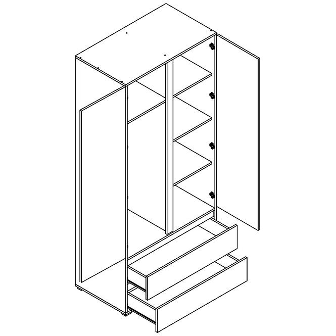 Schrank Cosmo 92cm Weiß