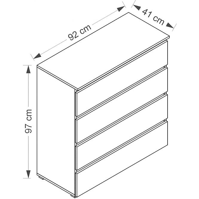 Kommode Cosmo 92cm Weiß