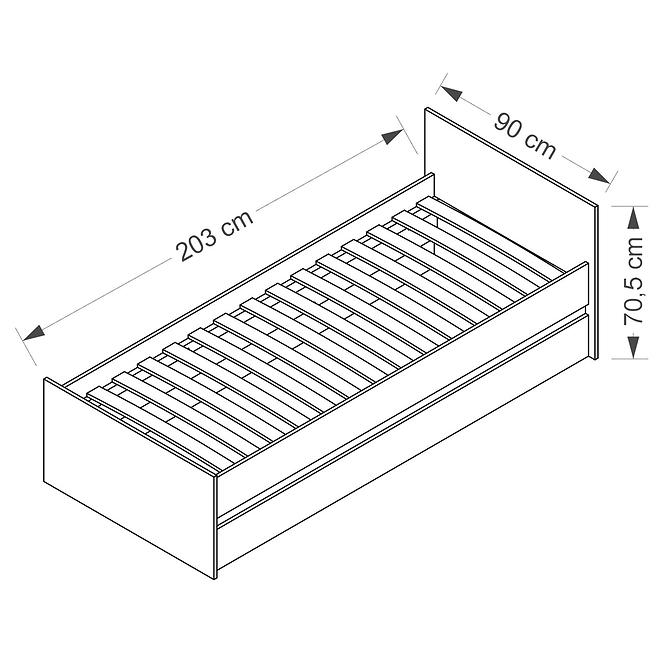 Bett Cosmo 90cm Weiß