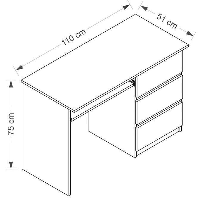 Schreibtisch Cosmo 110cm Weiß