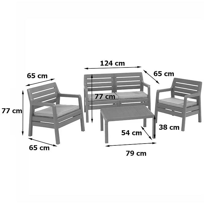 Gartenmöbel Set Delano 2+1+1 Cappuccino 