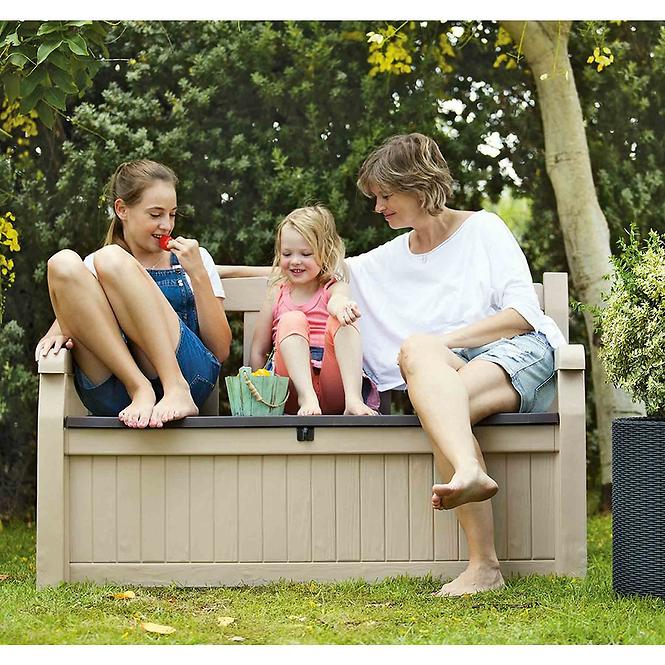 Gartenbank Eden mit Kasten beige
