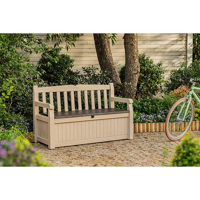 Gartenbank Eden mit Kasten beige